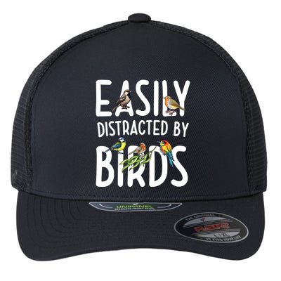 Easily Distracted By Birds Flexfit Unipanel Trucker Cap