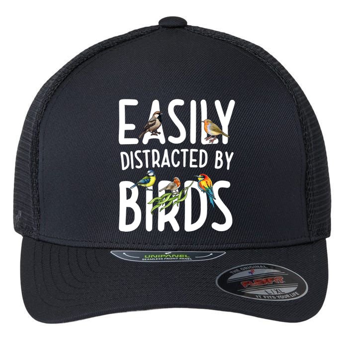 Easily Distracted By Birds Flexfit Unipanel Trucker Cap