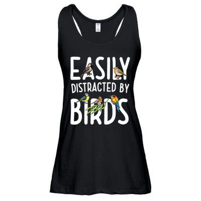 Easily Distracted By Birds Ladies Essential Flowy Tank