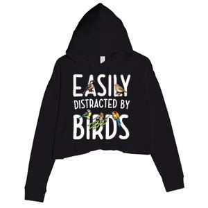 Easily Distracted By Birds Crop Fleece Hoodie