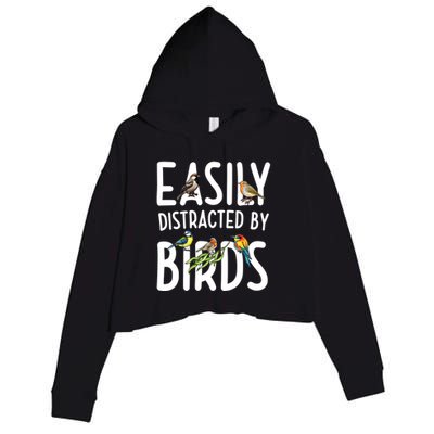 Easily Distracted By Birds Crop Fleece Hoodie