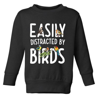Easily Distracted By Birds Toddler Sweatshirt