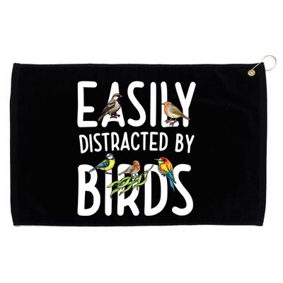 Easily Distracted By Birds Grommeted Golf Towel