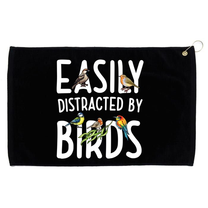 Easily Distracted By Birds Grommeted Golf Towel