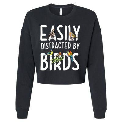 Easily Distracted By Birds Cropped Pullover Crew