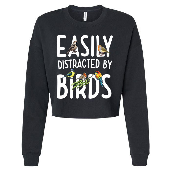 Easily Distracted By Birds Cropped Pullover Crew