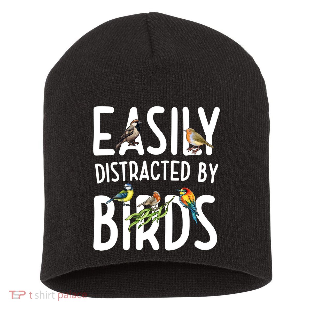 Easily Distracted By Birds Short Acrylic Beanie