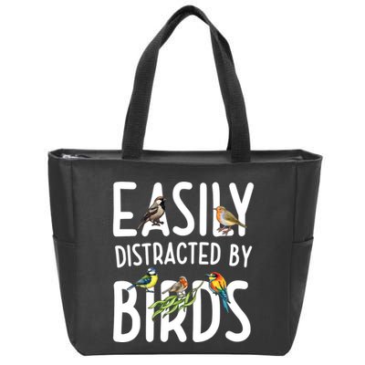 Easily Distracted By Birds Zip Tote Bag