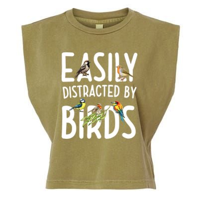 Easily Distracted By Birds Garment-Dyed Women's Muscle Tee