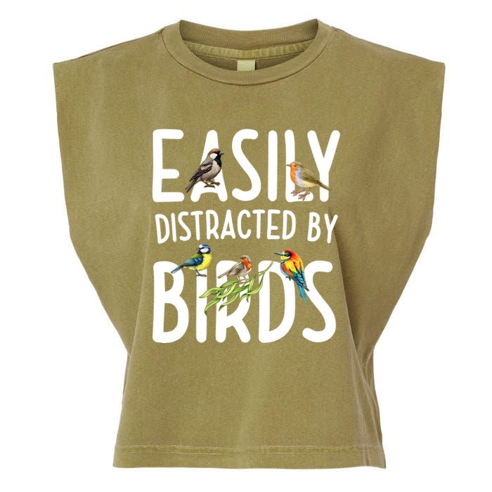 Easily Distracted By Birds Garment-Dyed Women's Muscle Tee