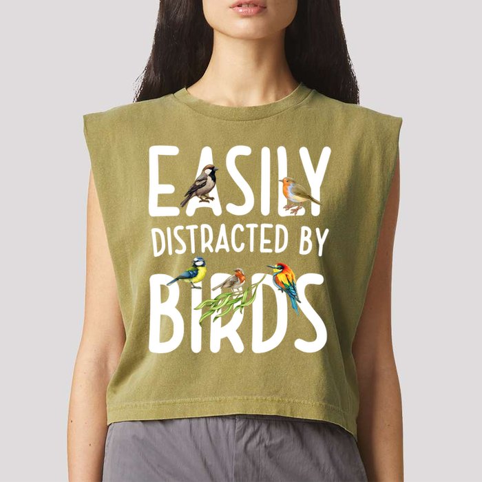 Easily Distracted By Birds Garment-Dyed Women's Muscle Tee