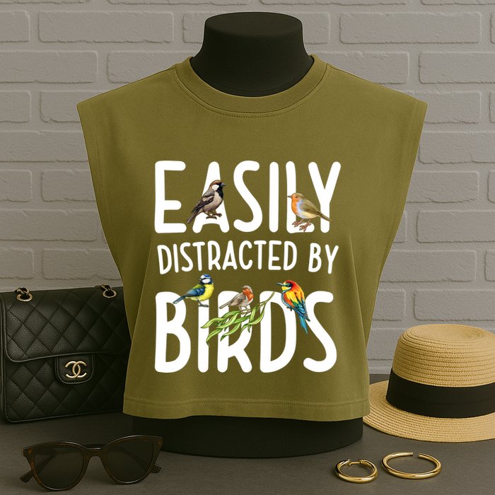 Easily Distracted By Birds Garment-Dyed Women's Muscle Tee