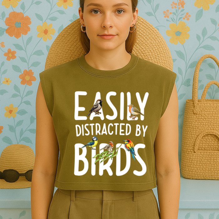 Easily Distracted By Birds Garment-Dyed Women's Muscle Tee