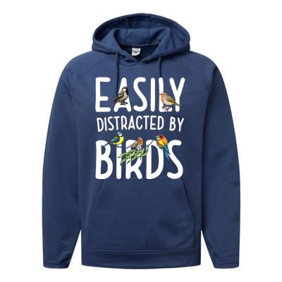 Easily Distracted By Birds Performance Fleece Hoodie