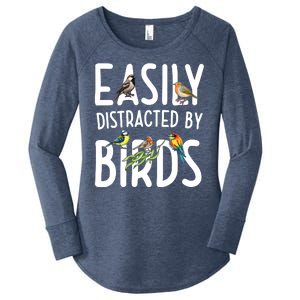 Easily Distracted By Birds Women's Perfect Tri Tunic Long Sleeve Shirt