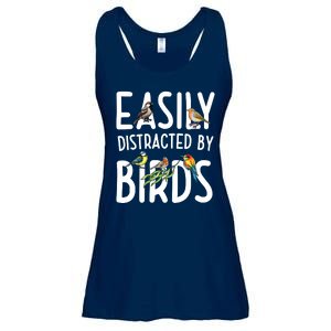 Easily Distracted By Birds Ladies Essential Flowy Tank