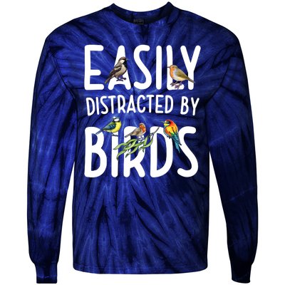 Easily Distracted By Birds Tie-Dye Long Sleeve Shirt