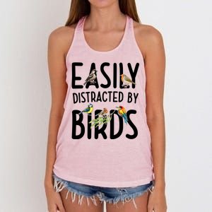 Easily Distracted By Birds Women's Knotted Racerback Tank