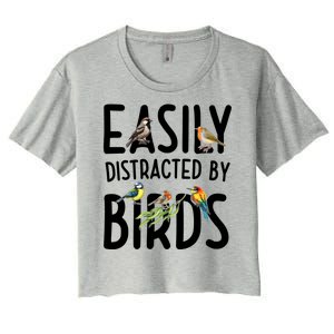 Easily Distracted By Birds Women's Crop Top Tee