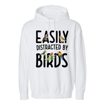 Easily Distracted By Birds Garment-Dyed Fleece Hoodie