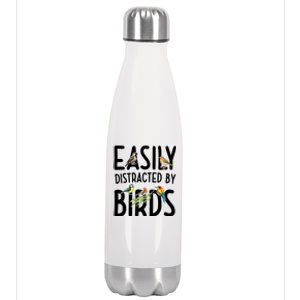 Easily Distracted By Birds Stainless Steel Insulated Water Bottle