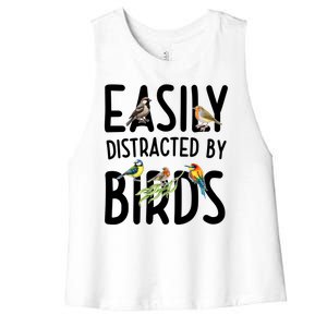 Easily Distracted By Birds Women's Racerback Cropped Tank