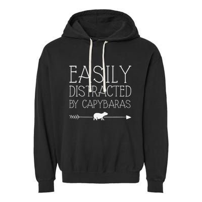 Easily Distracted By Capybaras Gift For   Mammal  Garment-Dyed Fleece Hoodie