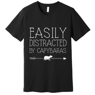 Easily Distracted By Capybaras Gift For   Mammal  Premium T-Shirt