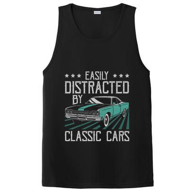 Easily Distracted By Classic Cars Funny Old Vintage Car Guy PosiCharge Competitor Tank