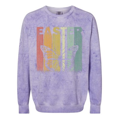 Easter Day Butterfly Retro Graphic Funny Easter Costume Colorblast Crewneck Sweatshirt