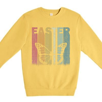 Easter Day Butterfly Retro Graphic Funny Easter Costume Premium Crewneck Sweatshirt