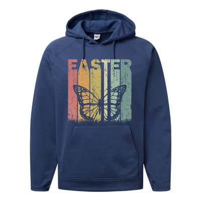 Easter Day Butterfly Retro Graphic Funny Easter Costume Performance Fleece Hoodie