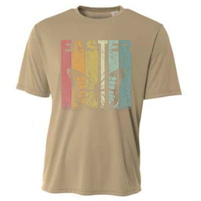 Easter Day Butterfly Retro Graphic Funny Easter Costume Cooling Performance Crew T-Shirt