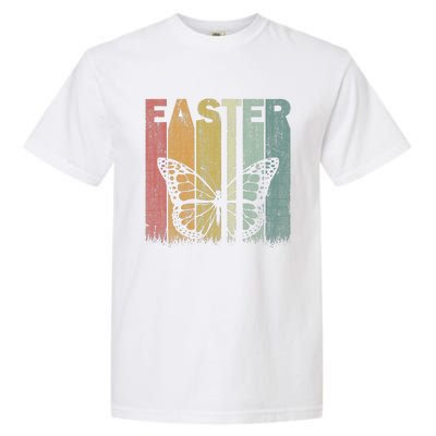 Easter Day Butterfly Retro Graphic Funny Easter Costume Garment-Dyed Heavyweight T-Shirt