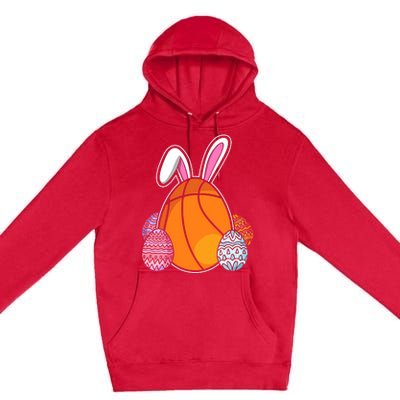 Easter Day Basketball Bunny Easter Eggs Premium Pullover Hoodie