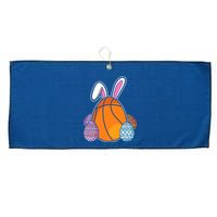 Easter Day Basketball Bunny Easter Eggs Large Microfiber Waffle Golf Towel