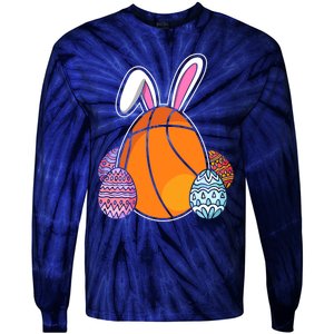 Easter Day Basketball Bunny Easter Eggs Tie-Dye Long Sleeve Shirt