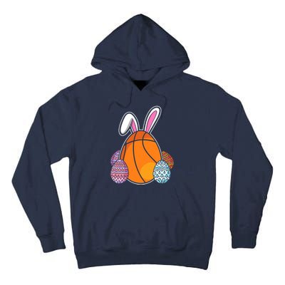 Easter Day Basketball Bunny Easter Eggs Tall Hoodie