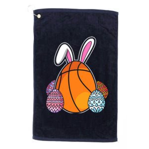 Easter Day Basketball Bunny Easter Eggs Platinum Collection Golf Towel