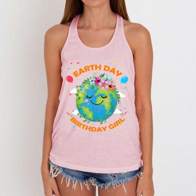 Earth Day Birthday Planet April 22nd Bday Environt Gift Women's Knotted Racerback Tank