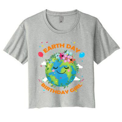 Earth Day Birthday Planet April 22nd Bday Environt Gift Women's Crop Top Tee