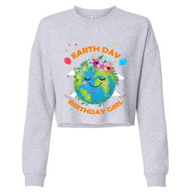 Earth Day Birthday Planet April 22nd Bday Environt Gift Cropped Pullover Crew