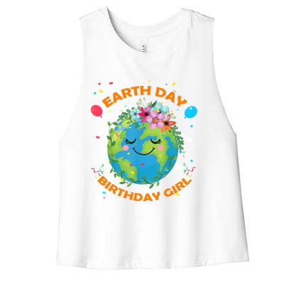 Earth Day Birthday Planet April 22nd Bday Environt Gift Women's Racerback Cropped Tank