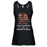 Easily Distracted By Dragons And Books Nerd Dragon Ladies Essential Flowy Tank