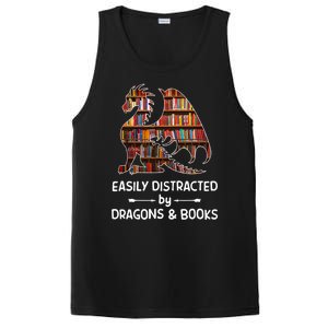 Easily Distracted By Dragons And Books Nerd Dragon PosiCharge Competitor Tank