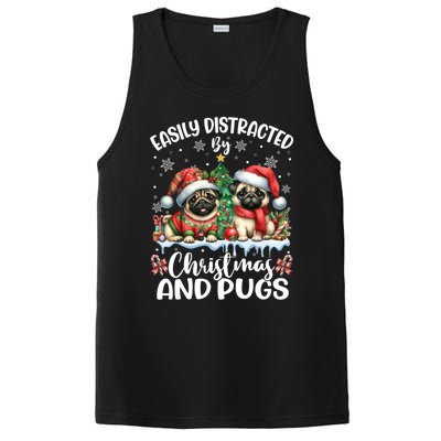 Easily Distracted By Christmas And Pug Dogs Santa Christmas Gift PosiCharge Competitor Tank