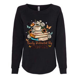 Easily Distracted By Books Bookworm Book Lover Womens California Wash Sweatshirt