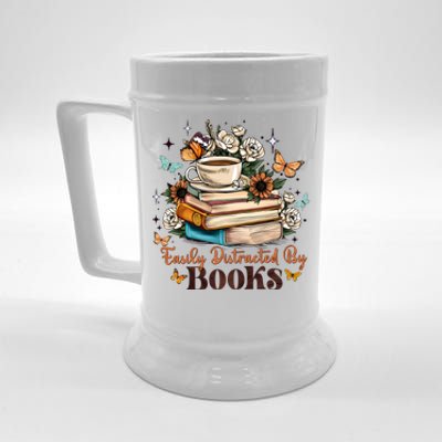 Easily Distracted By Books Bookworm Book Lover Beer Stein