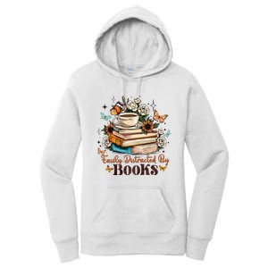 Easily Distracted By Books Bookworm Book Lover Women's Pullover Hoodie