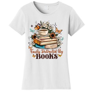 Easily Distracted By Books Bookworm Book Lover Women's T-Shirt